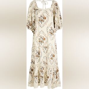 Free People Cream Floral Midi Dress